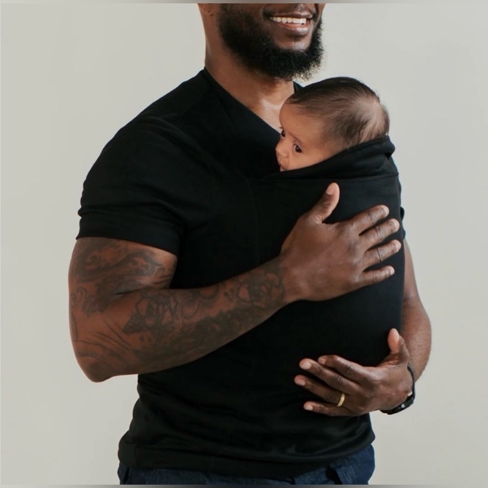 LALABU Men's Black Babywearing Tee XL
